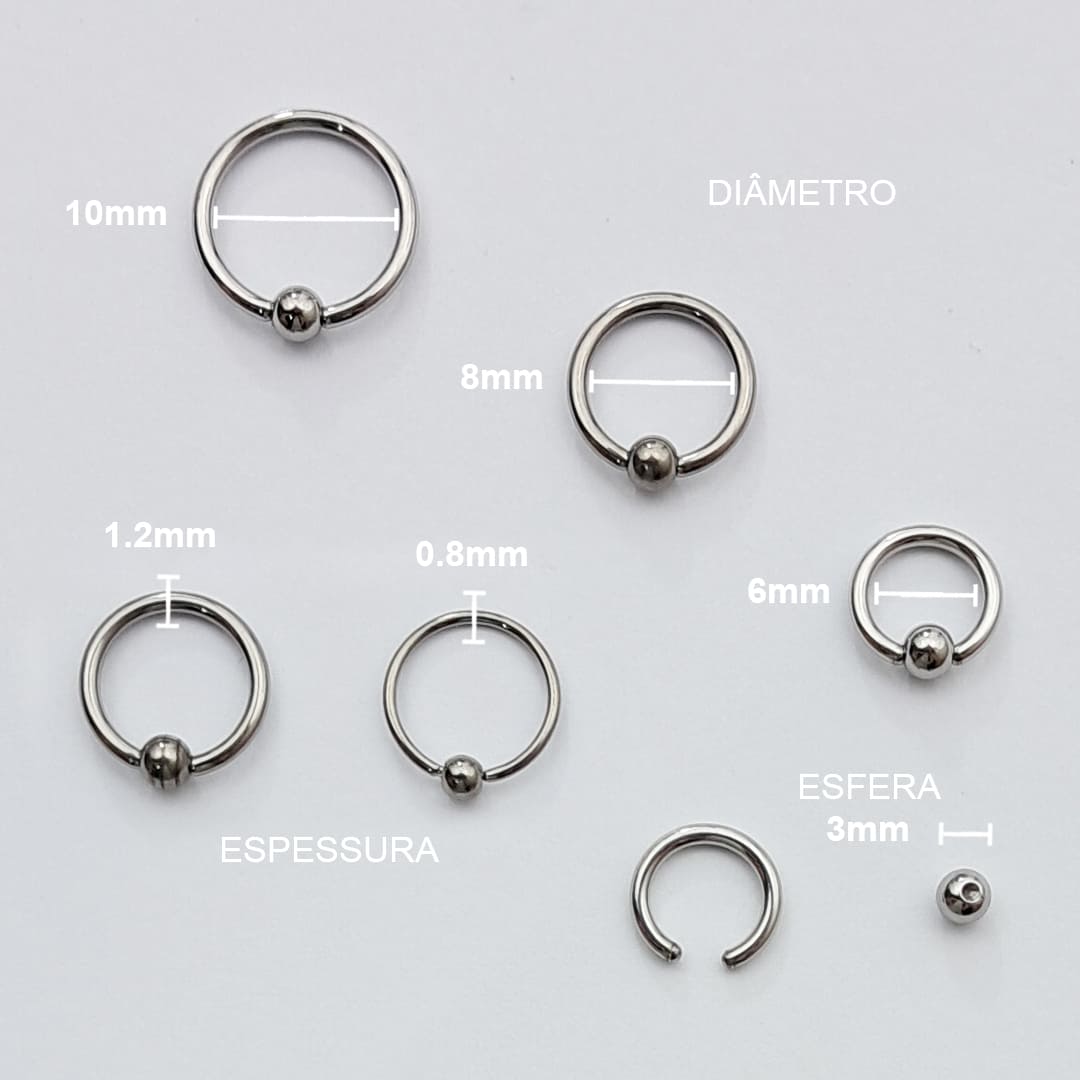 Piercing Argola Captive Titânio