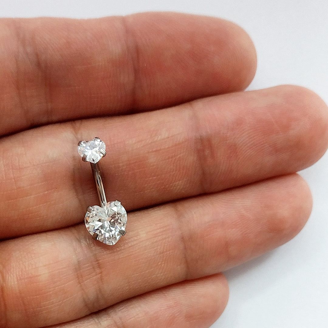 Piercing Umbigo Coracao Aço Cirúrgico