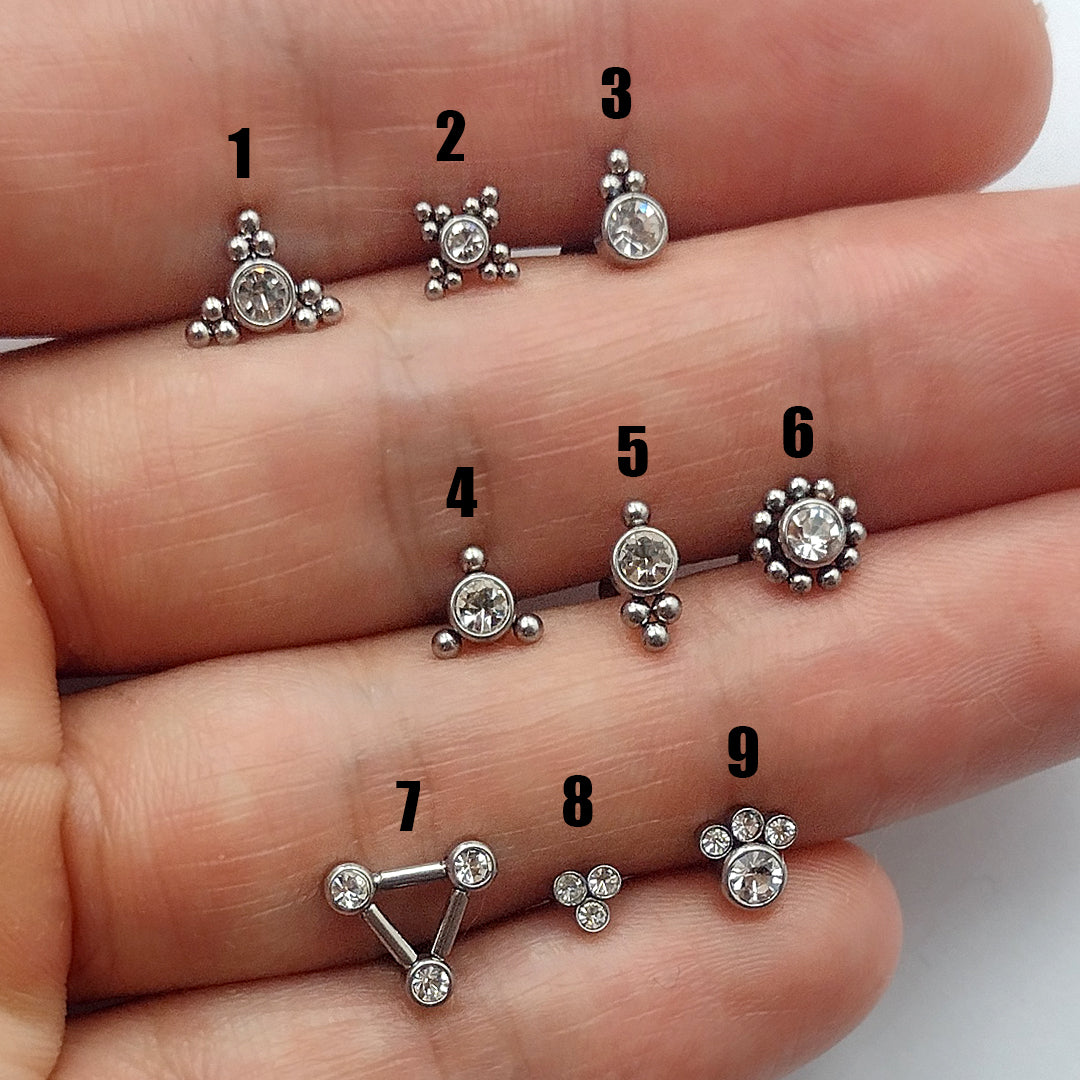 Piercing Orelha Nariz Tragus Labret Zircônia Aço Cirúrgico