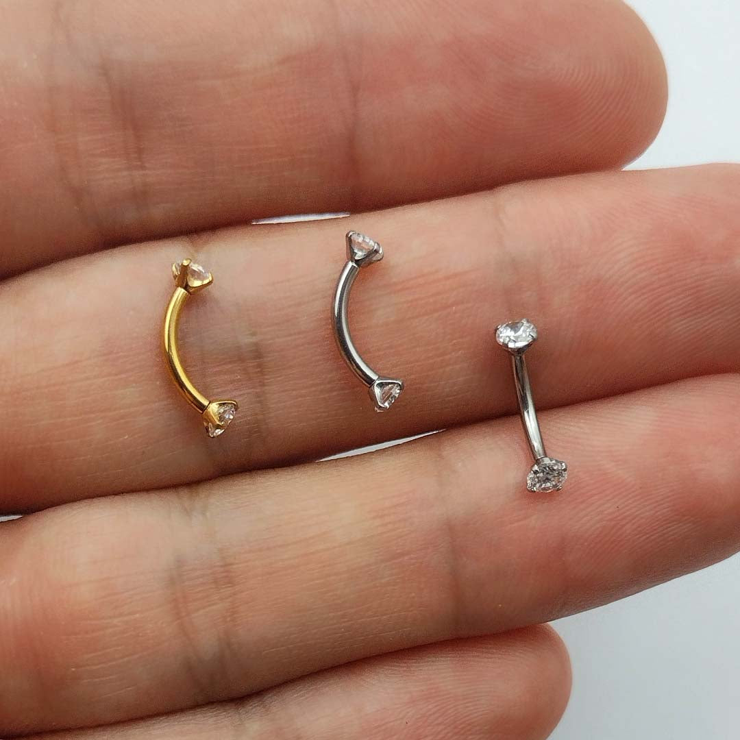 Piercing Sobrancelha Umbigo Labret Zircônia Aço Cirúrgico