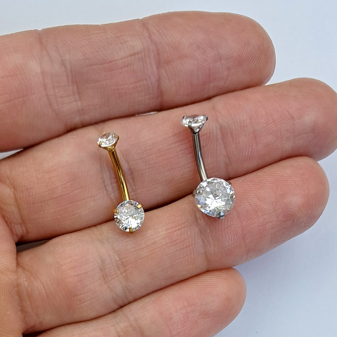 Piercing Umbigo Zircônia Aço Cirúrgico