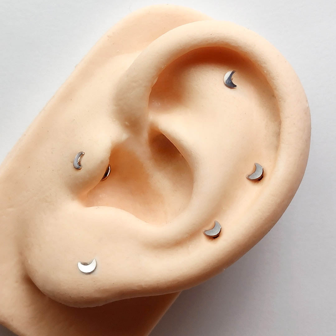 Piercing Orelha Nariz Tragus Labret Lua Titânio
