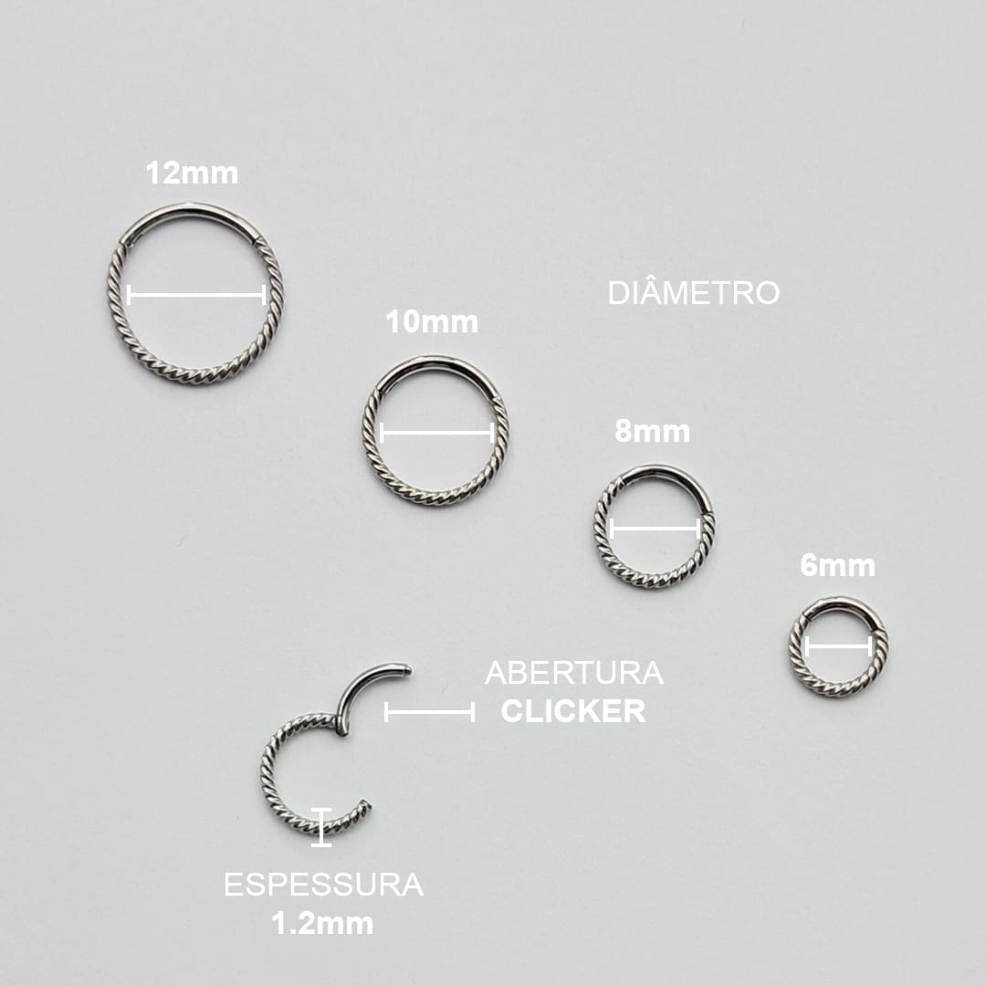 Piercing Argola Trançada Aço Cirúrgico