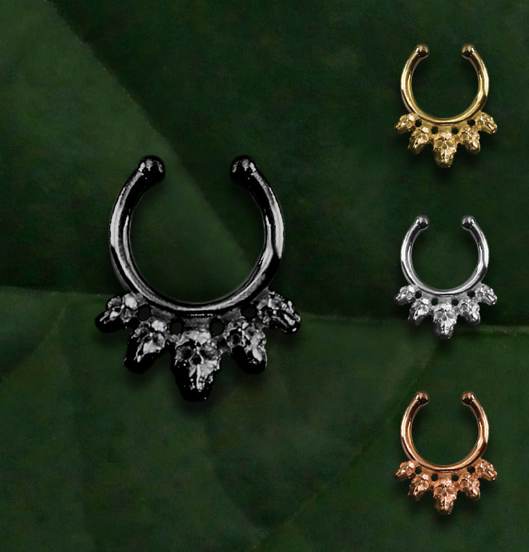 Piercing Septo Pressão Caveira