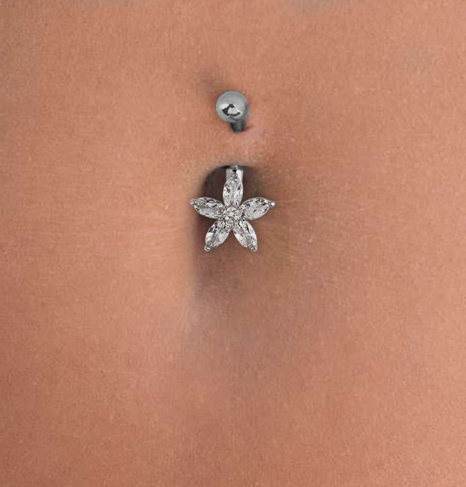 Piercing Umbigo Flor Aço Cirúrgico