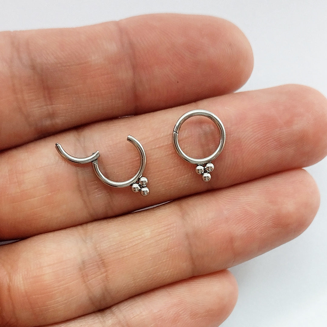 Piercing Argola Clicker Bolinhas Aço Cirúrgico