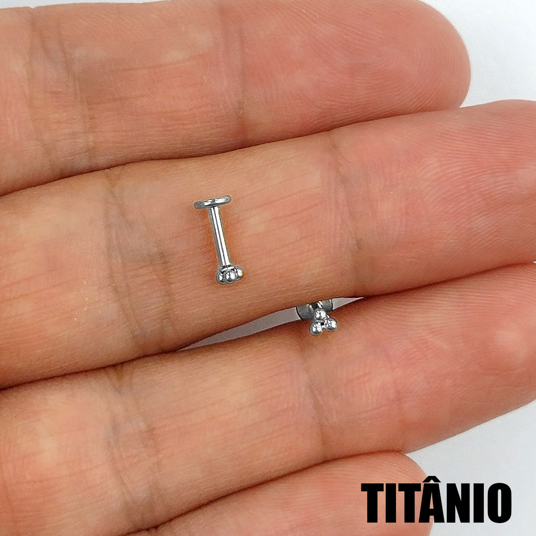 Piercing Orelha Nariz Tragus Labret Trinity Esferas Titânio