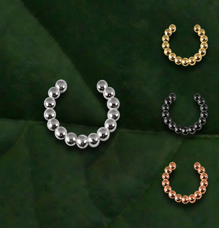 Piercing Septo Nariz Orelha Pressão Bolinhas