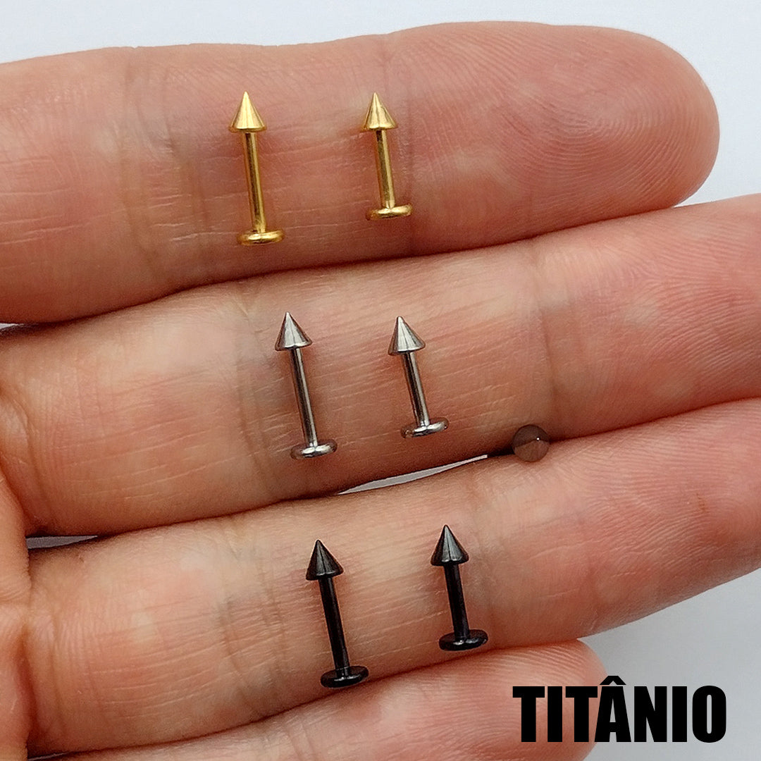 Piercing Orelha Nariz Tragus Labret Spike Titânio