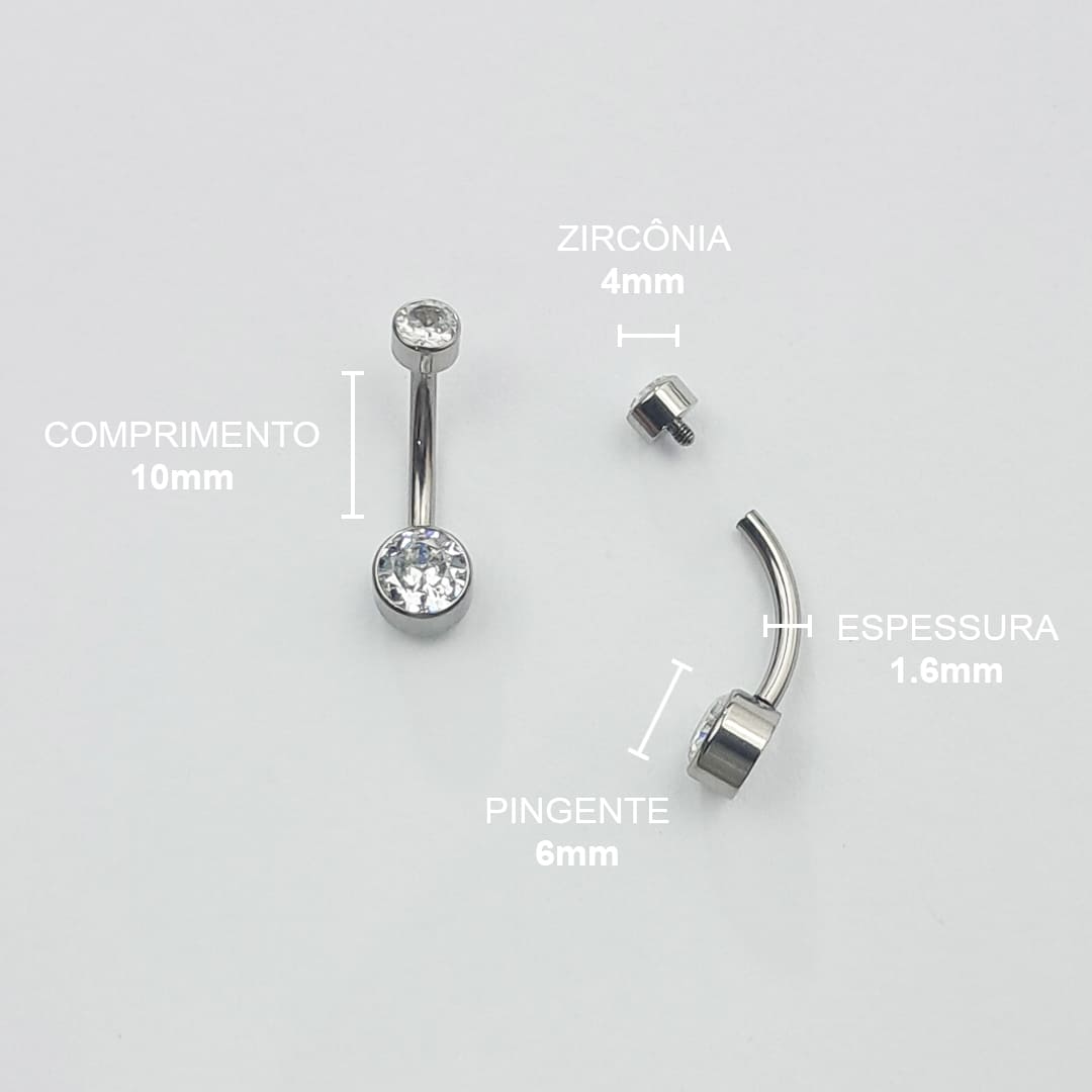 Piercing Umbigo Zircônia Titânio