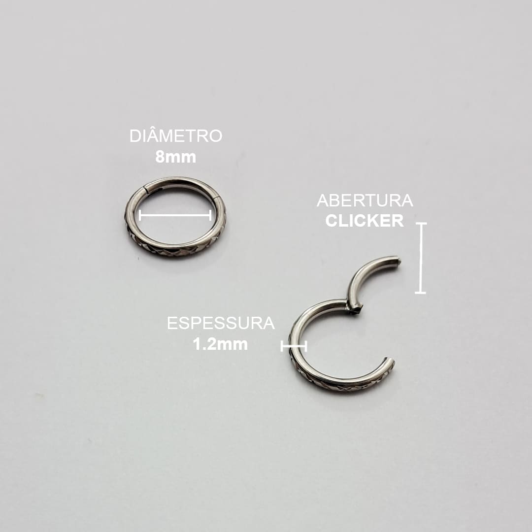 Piercing Argola Clicker Aço Cirúrgico
