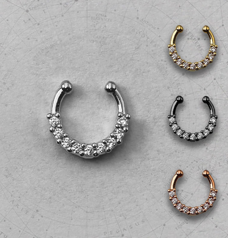 Piercing Septo Pressão Zircônias Delicado