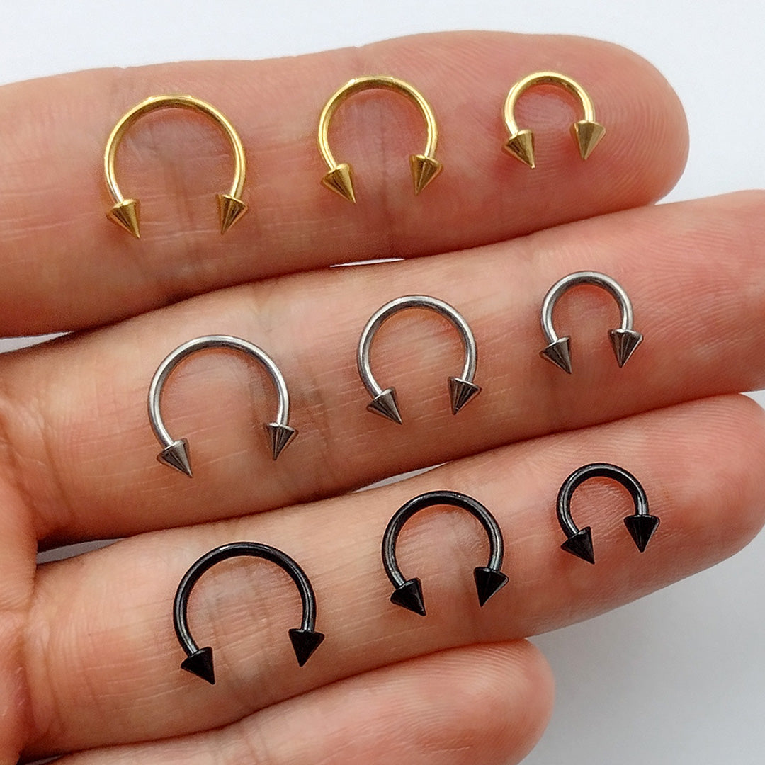 Piercing Ferradura Spike Aço Cirúrgico