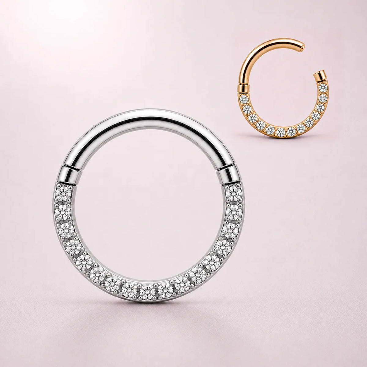 Piercing Clicker Argola Zirconia Titânio