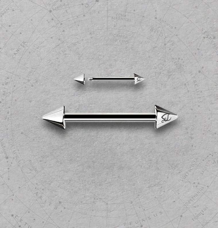 Piercing Mamilo Barbell Spike Aço Cirúrgico