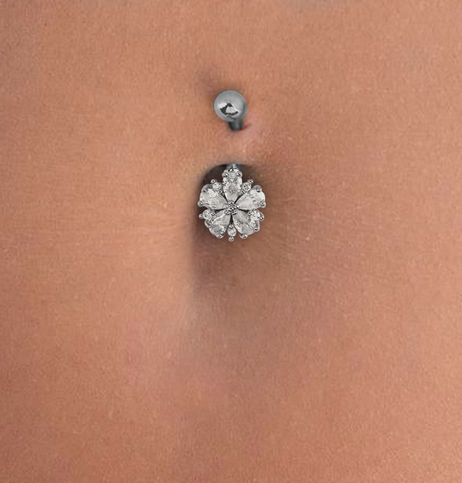 Piercing Umbigo Flor Aço Cirúrgico