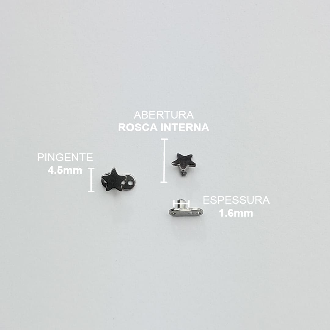 Piercing Microdemal Estrela Titânio
