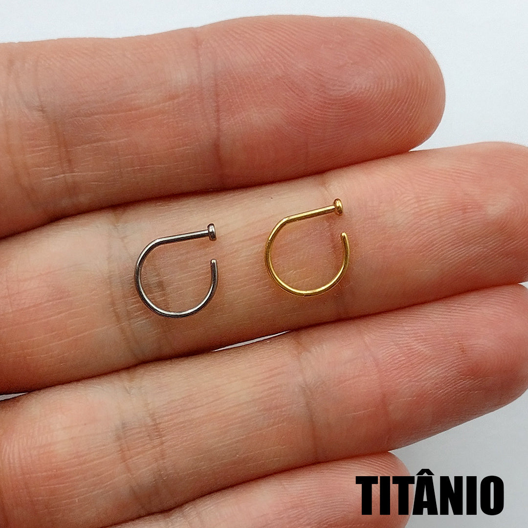 Piercing Argola Nariz D-Ring Titânio