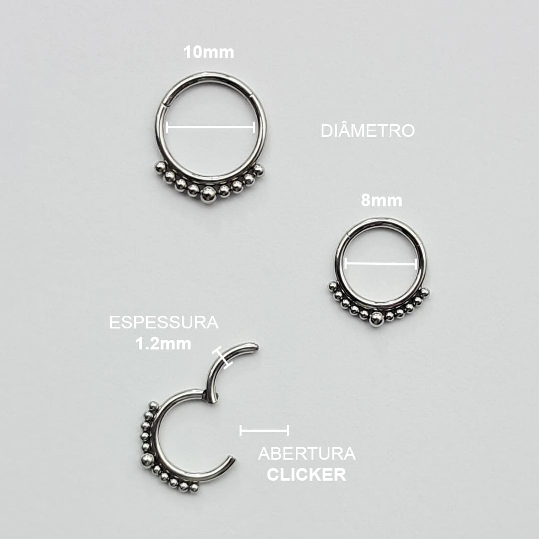Piercing Articulado Bolinhas Aço Cirúrgico