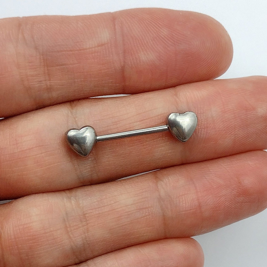 Piercing Mamilo Coração Aço Cirúrgico