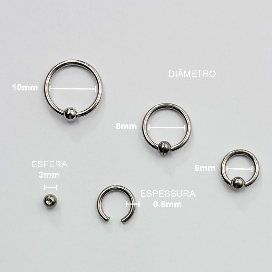Piercing Argola Captive Aço Cirúrgico
