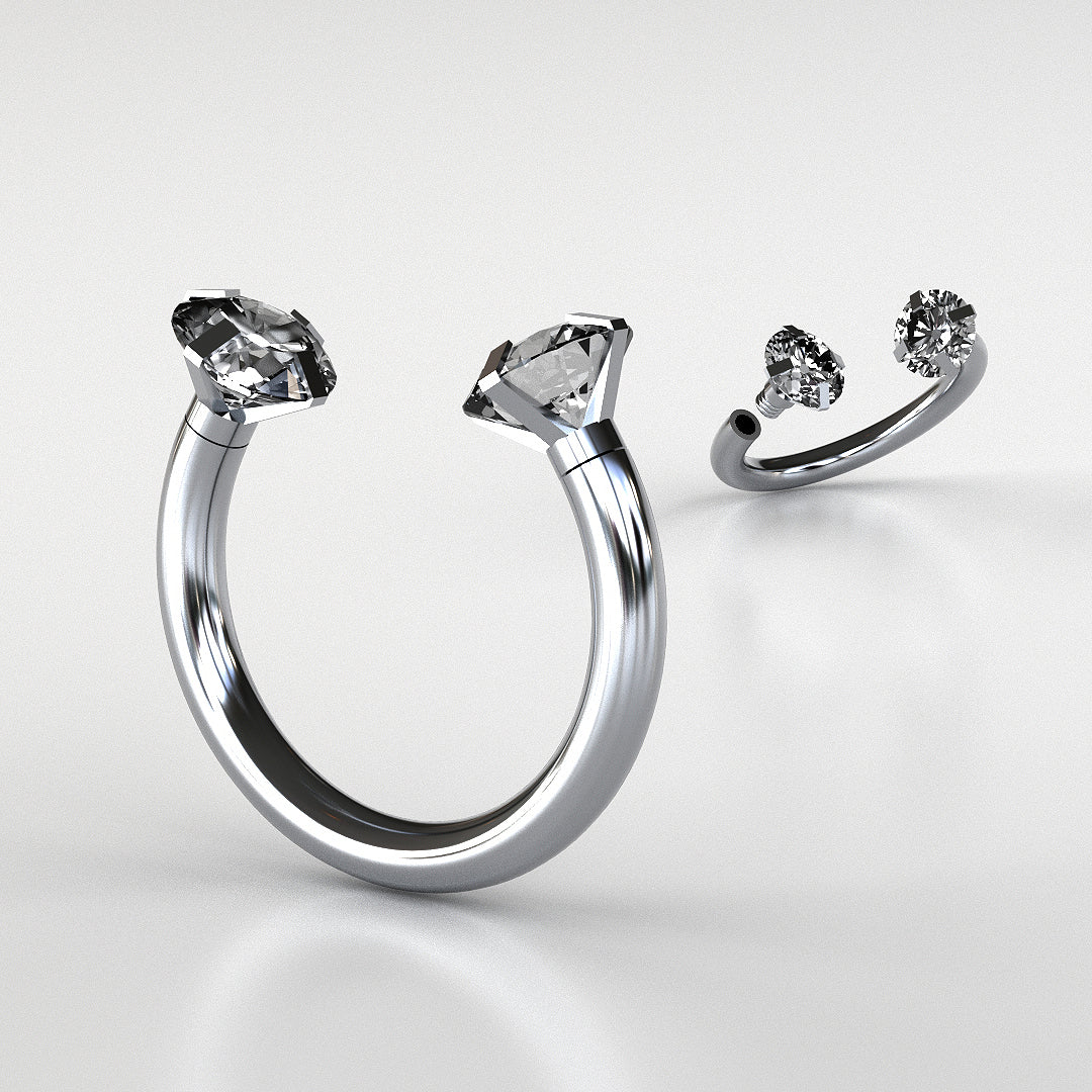 Piercing Ferradura Zircônia Aço Cirúrgico