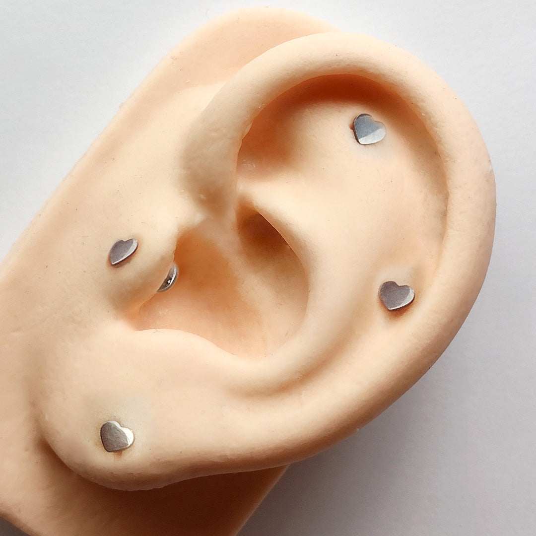 Piercing Orelha Nariz Labret Tragus Coração Titânio