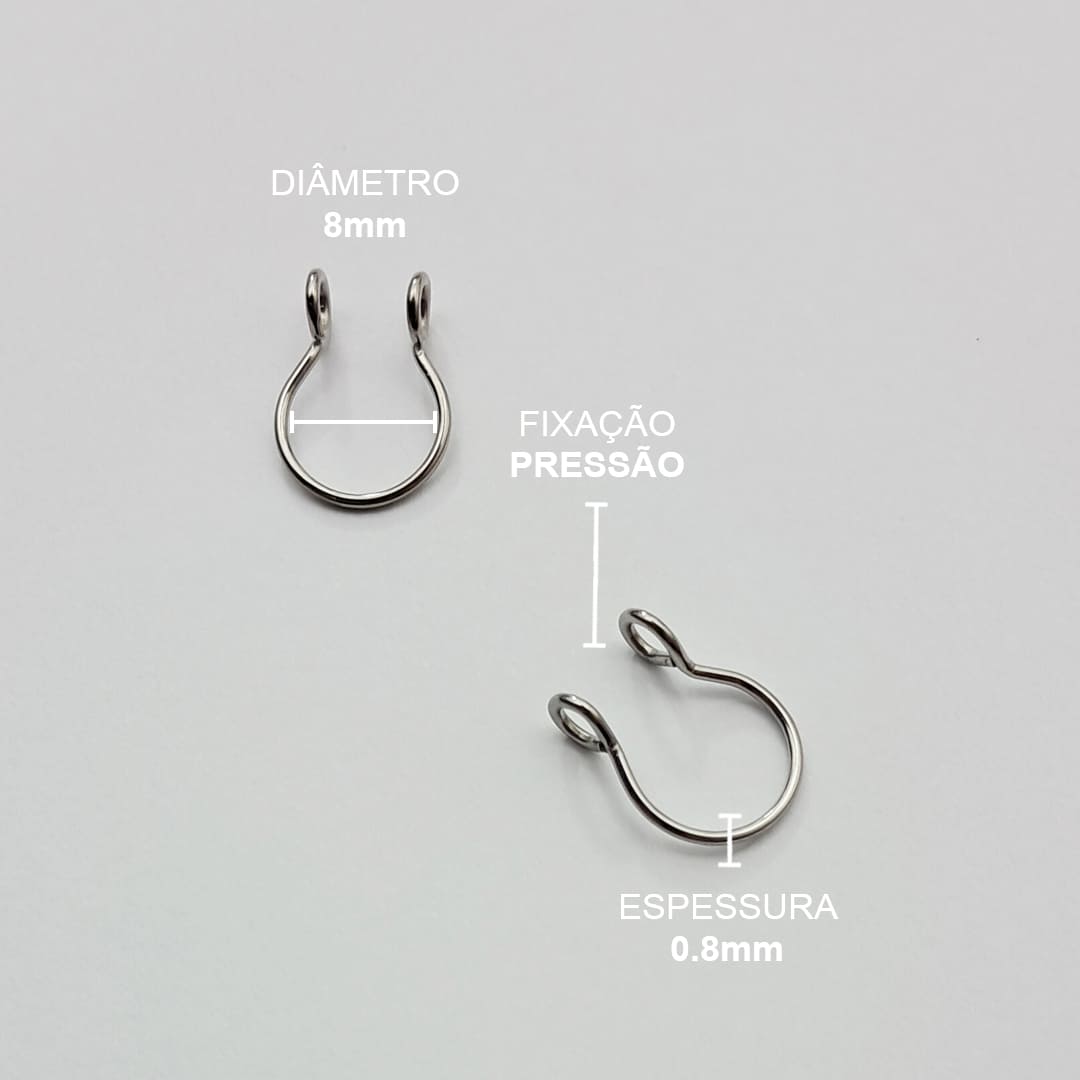 Piercing Septo Pressão Argola Aço Cirúrgico