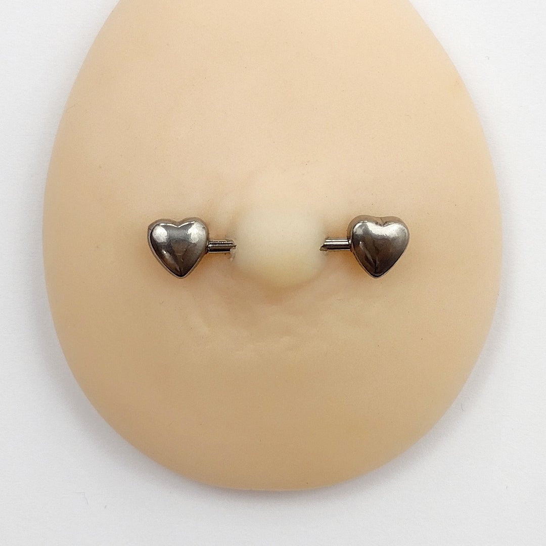 Piercing Mamilo Coração Aço Cirúrgico