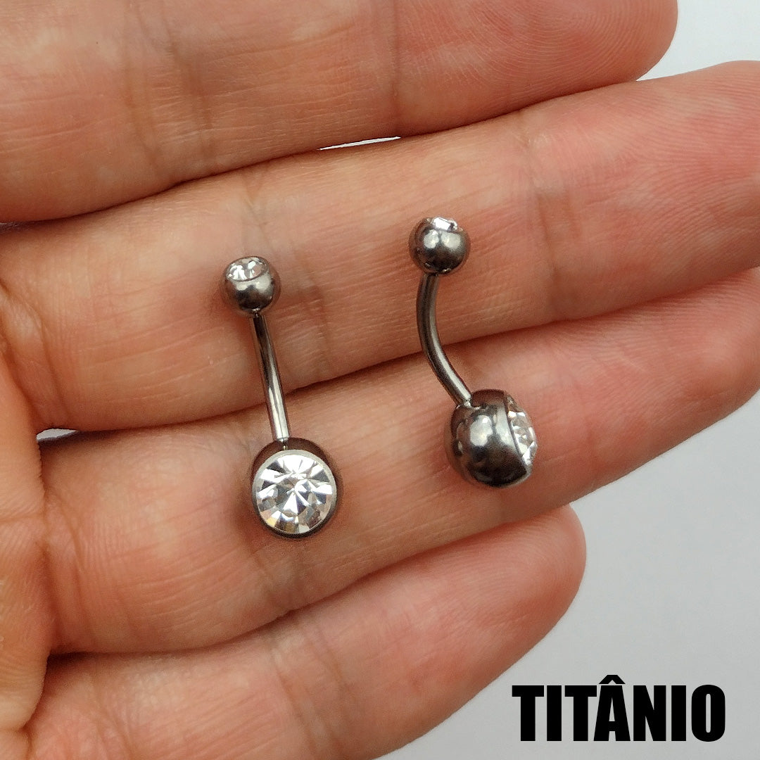 Piercing Umbigo Zirconia Titânio