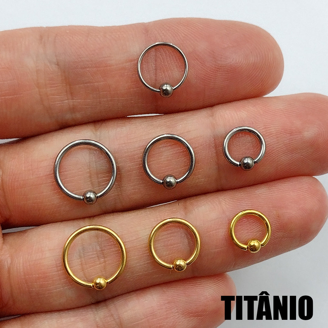 Piercing Argola Captive Titânio