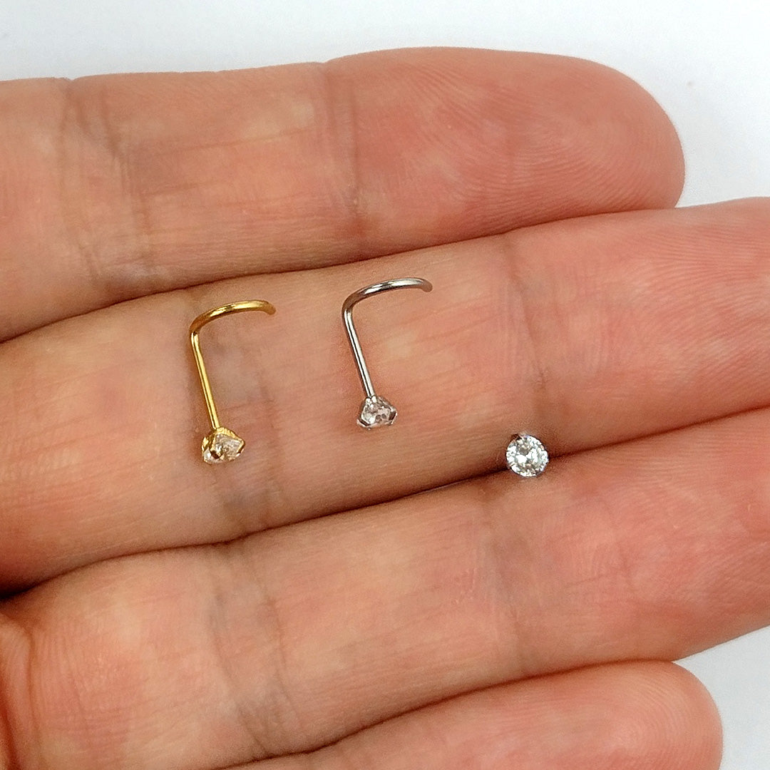 Piercing Nariz Zircônia Aço Cirúrgico