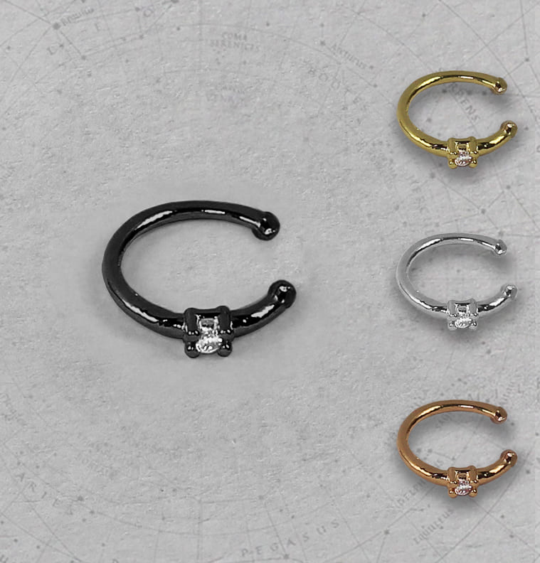 Piercing Nariz Orelha Pressão Zircônia