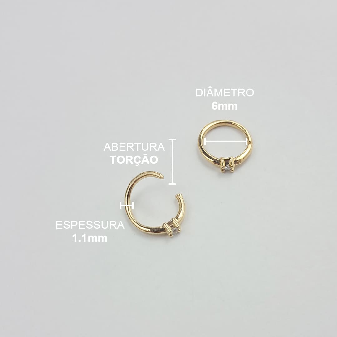 Piercing Nariz Orelha Zircônia