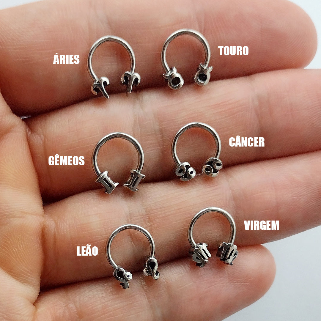 Piercing Ferradura Signos Aço Cirúrgico