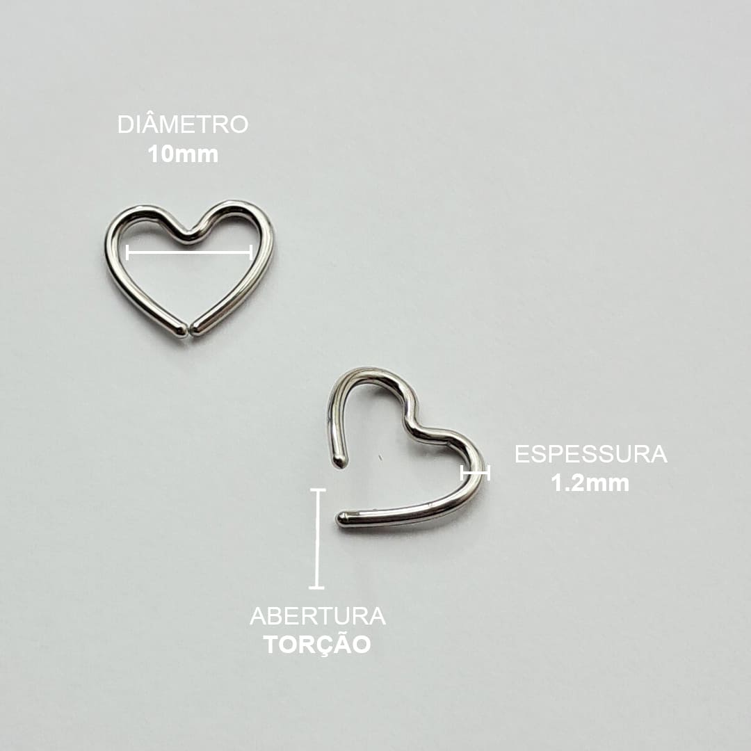 Piercing Daith Coracao Aço Cirúrgico