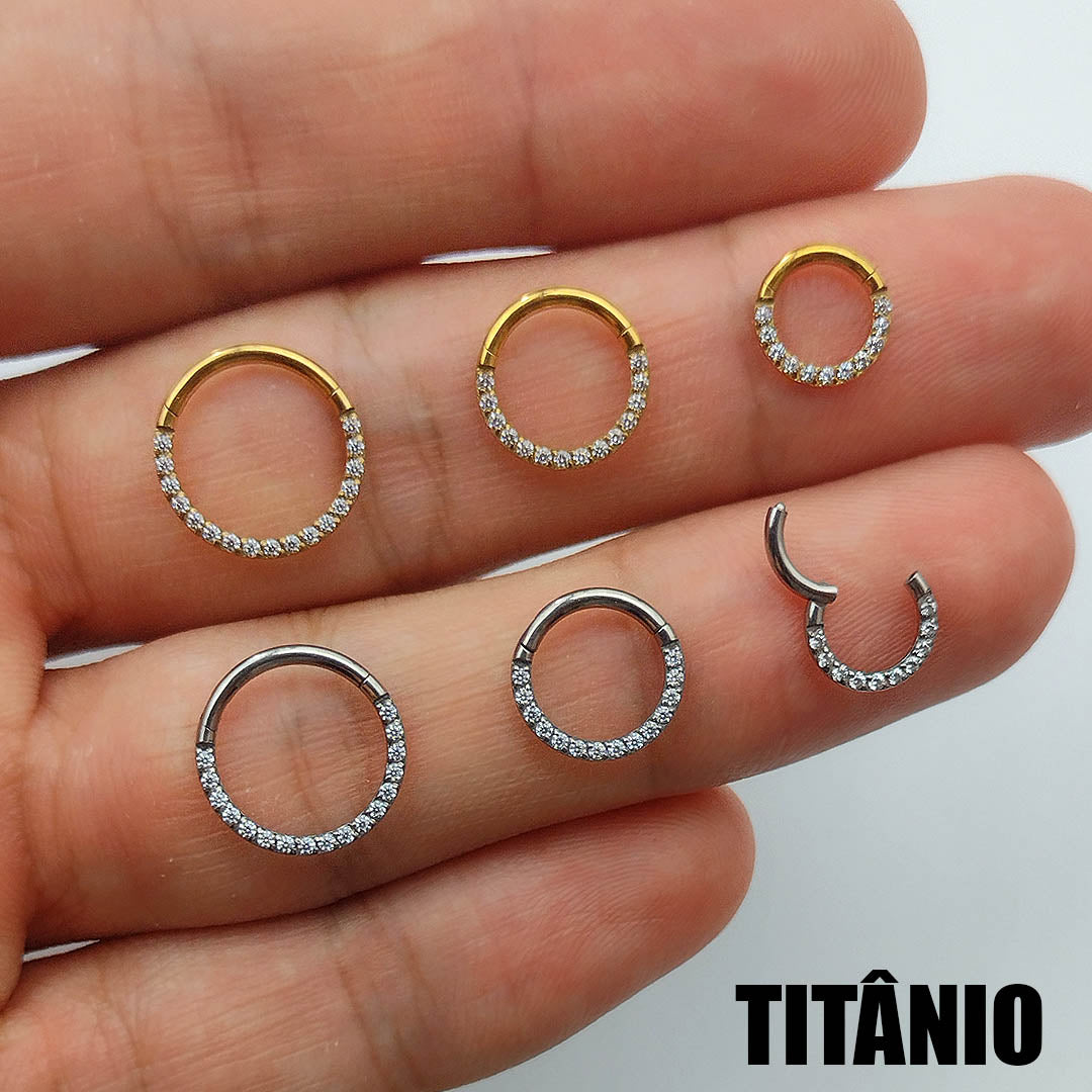 Piercing Clicker Argola Zirconia Titânio