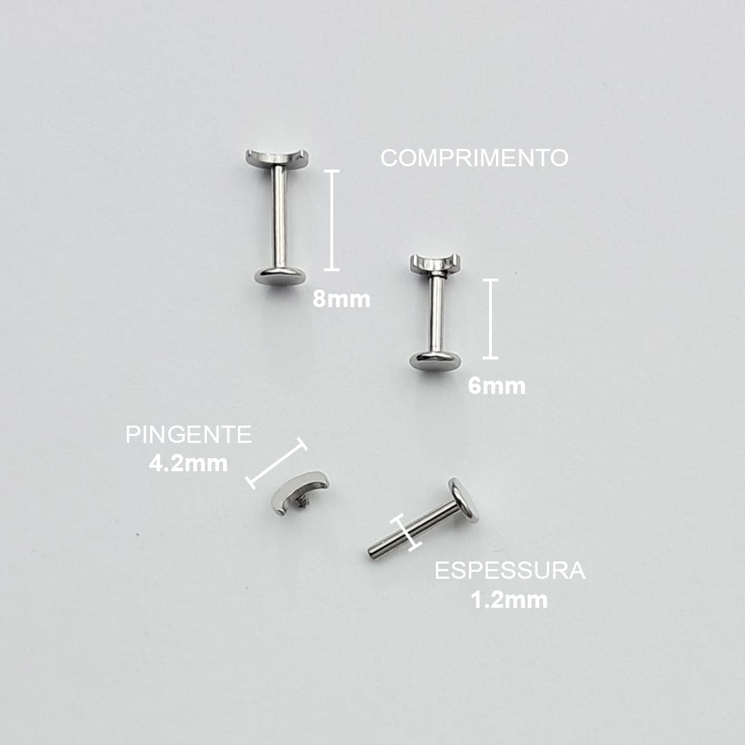 Piercing Orelha Nariz Tragus Labret Lua Titânio