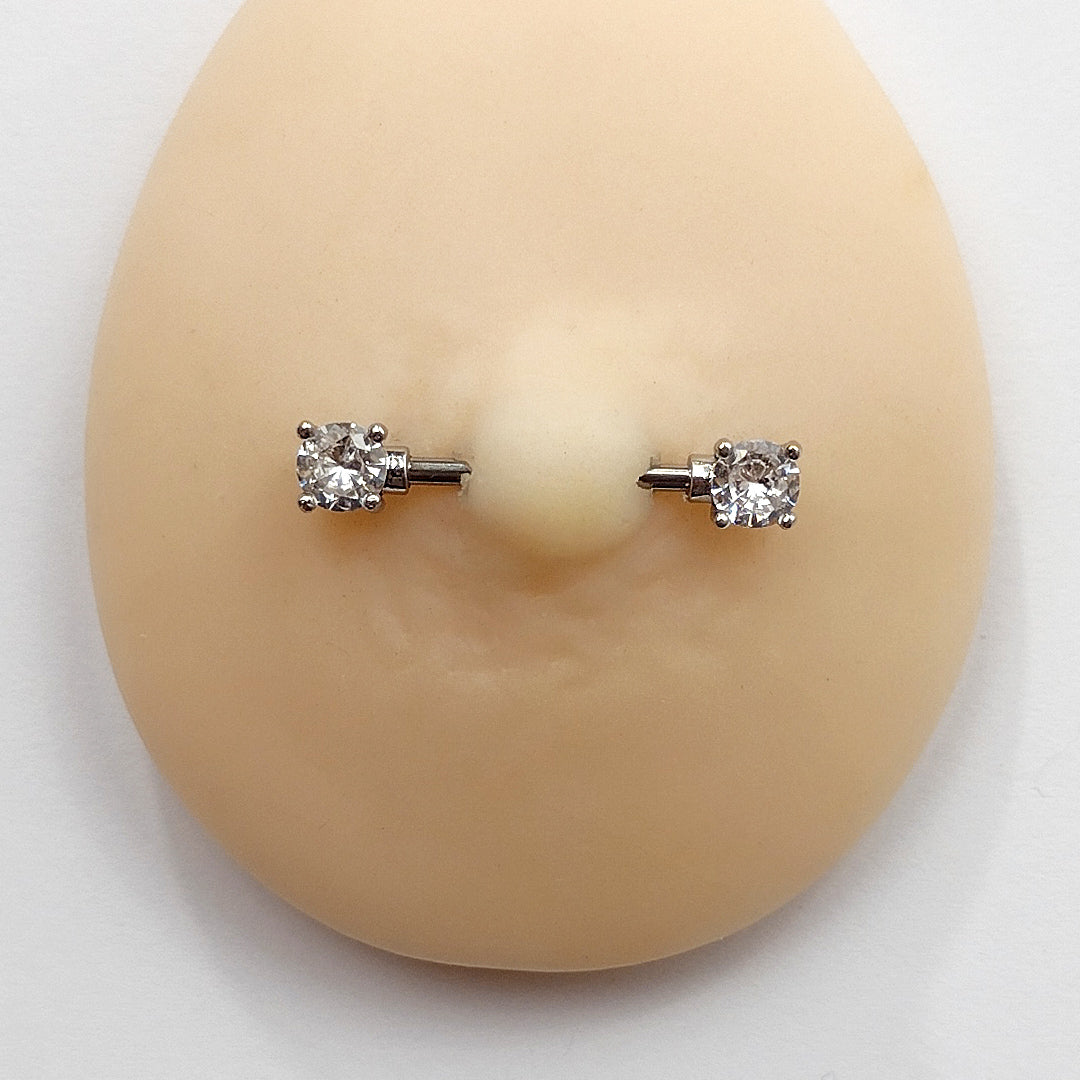 Piercing Mamilo Barbell Zircônia Aço Cirúrgico