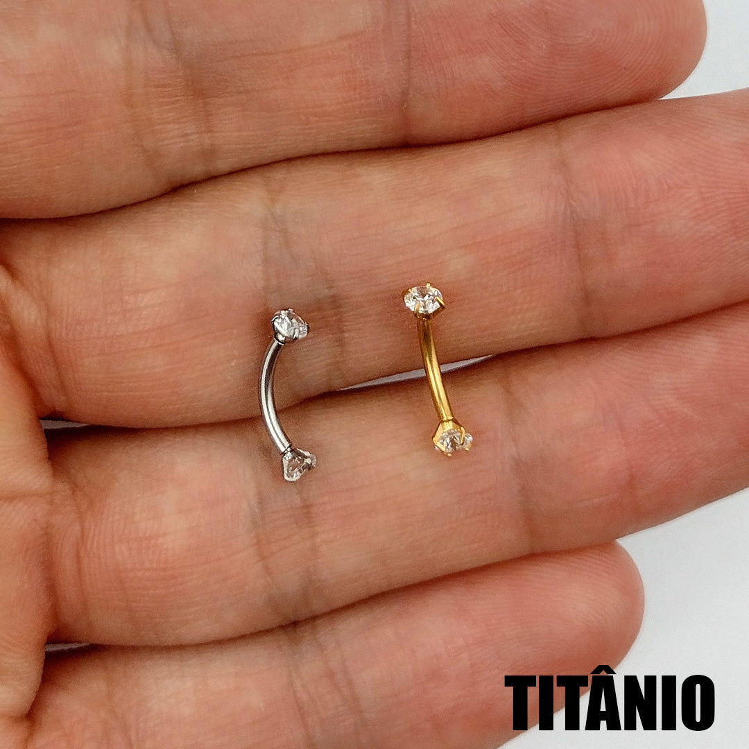 Piercing Sobrancelha Umbigo Labret Zircônia Titânio