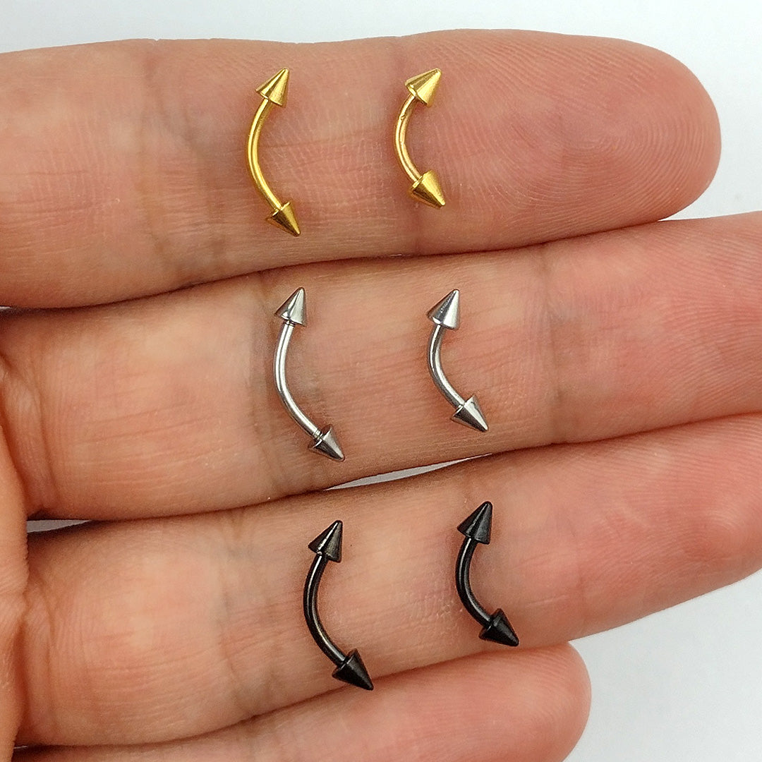 Piercing Sobrancelha Labret Spike Aço Cirúrgico