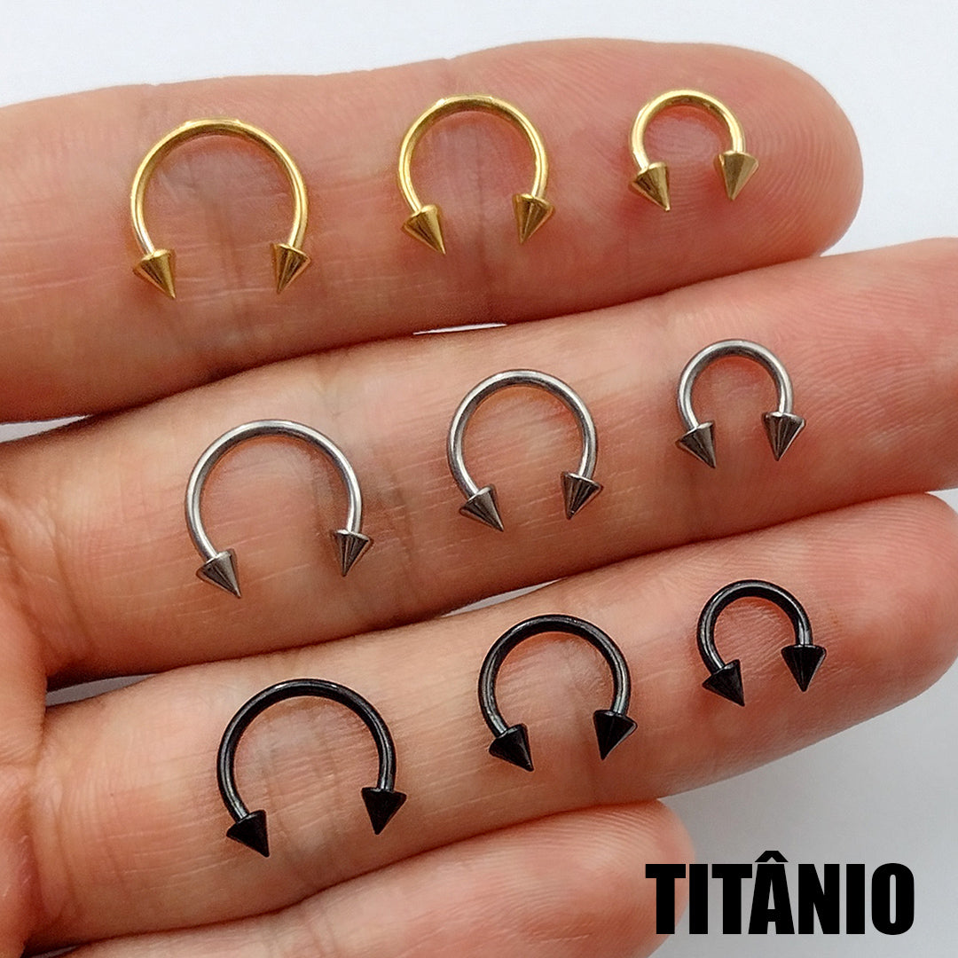 Piercing Ferradura Spike Titânio