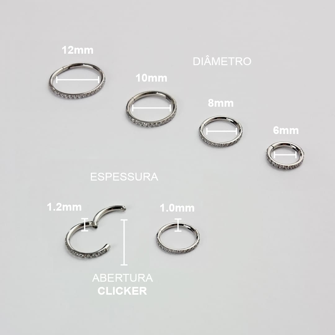 Piercing Argola Segmentada Aço Cirúrgico