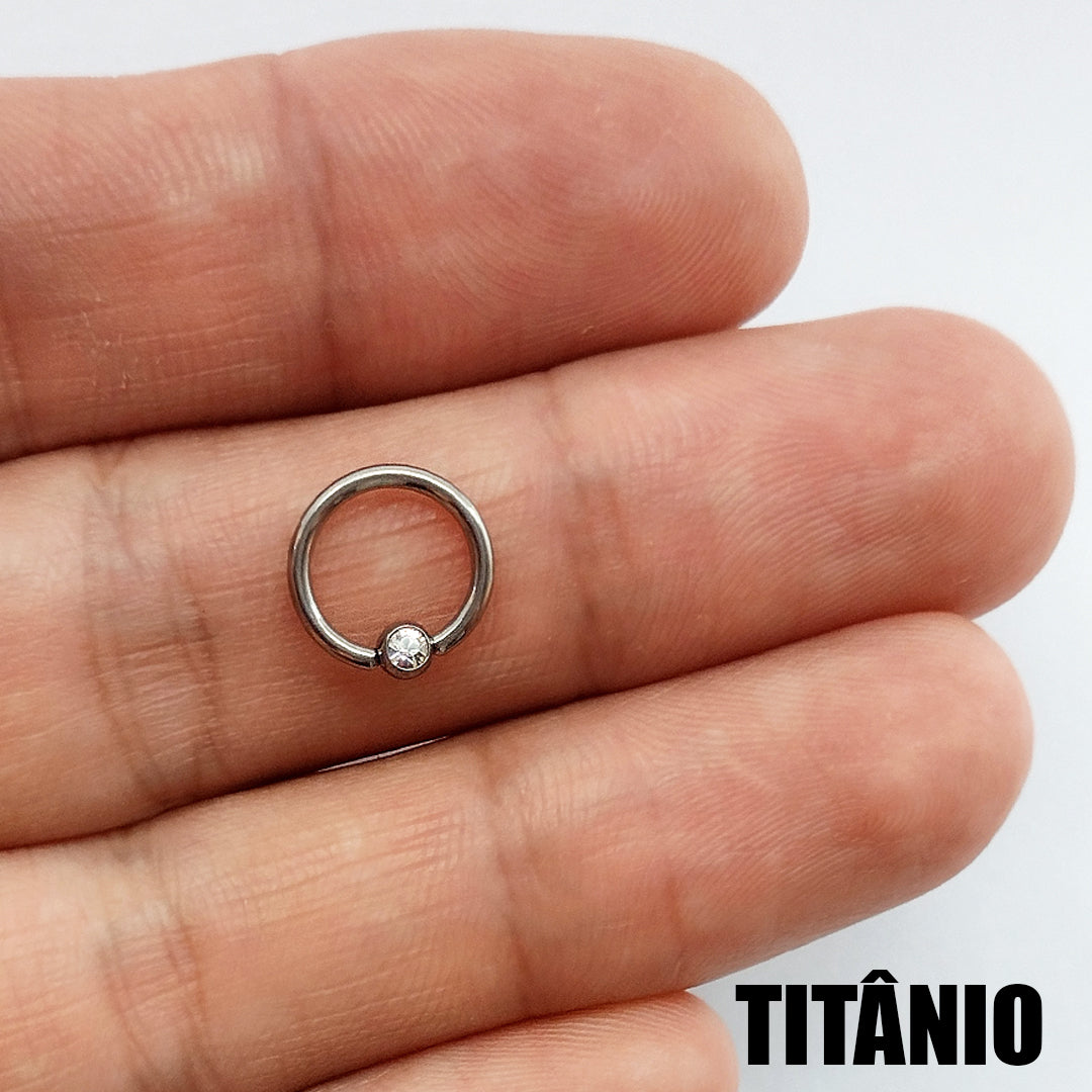 Piercing Argola Captive Zircônia Titânio