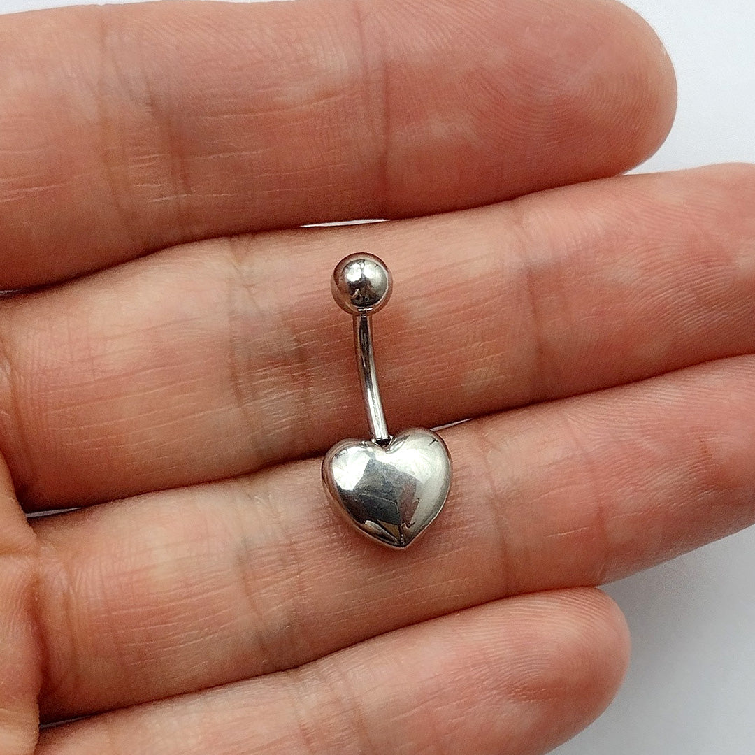 Piercing Umbigo Coração Aço Cirúrgico
