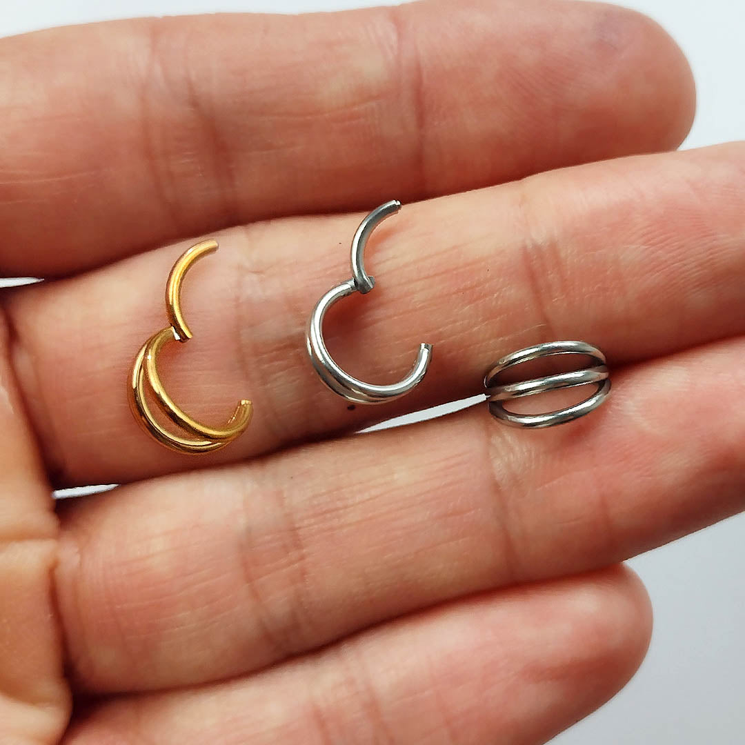 Piercing Clicker Triplo Aço Cirúrgico
