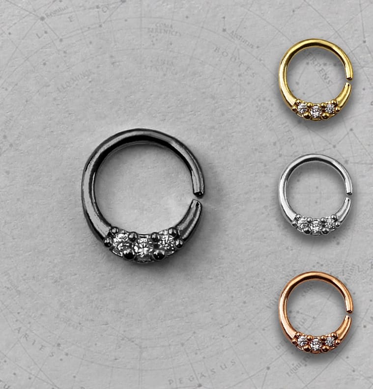Piercing Septo Daith Argola Zircônia