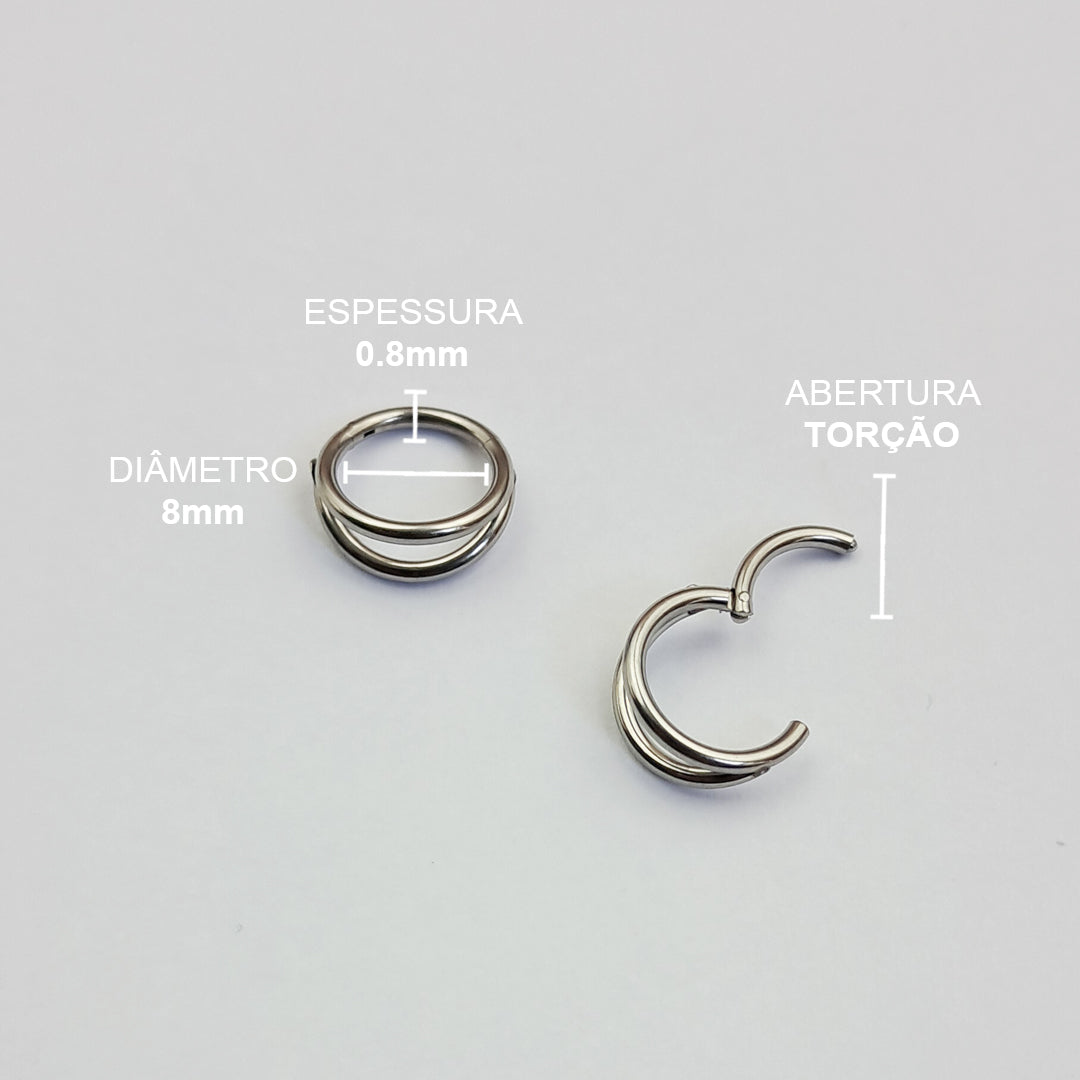 Piercing Clicker Duplo Aço Cirúrgico