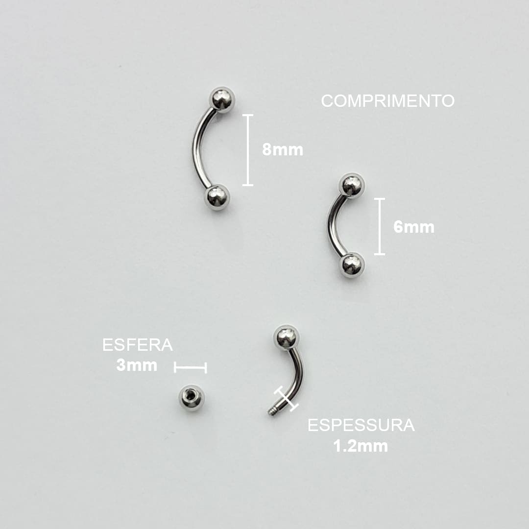 Piercing Sobrancelha Labret Aço Cirúrgico