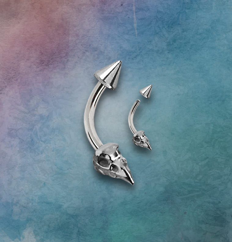 Piercing Sobrancelha Labret Corvo Aço Cirúrgico